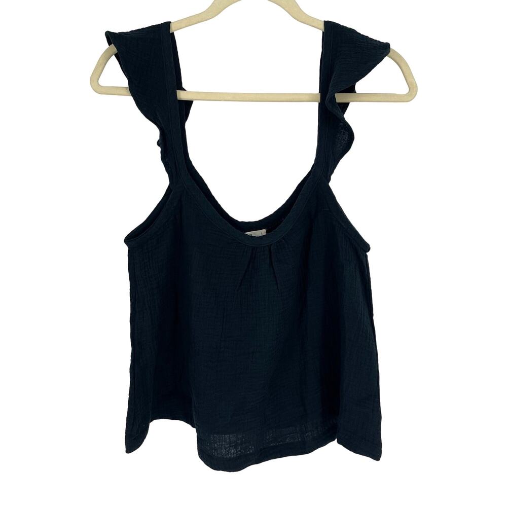 Marine Layer Jude Flutter Sleeve Tank Black Large NWT